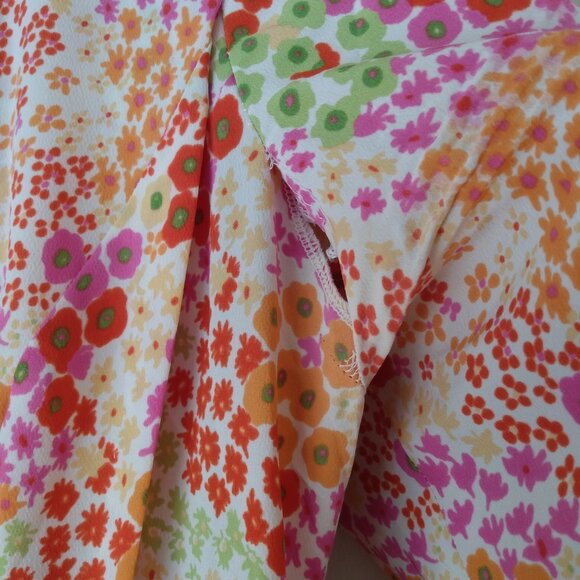 Amish Mennonite Cape Dress 36"B 31"W Vintage 60s Style Pink Orange - Picture 6 of 16